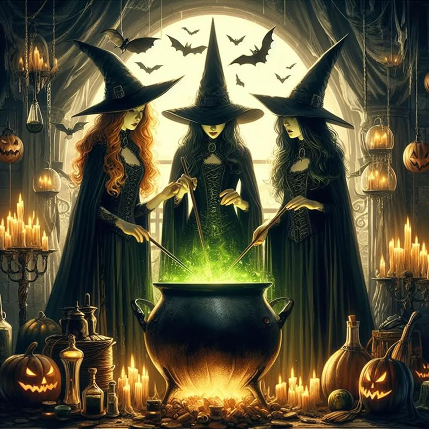 Photo Mosaic Print - Ruopoty bruxa diy pintura diamante halloween