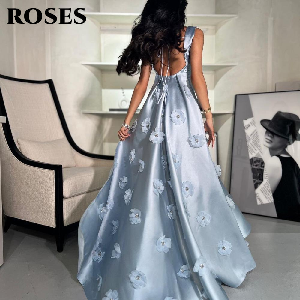 Custom Night Sky - Rosas céu azul 3d flores vestidos