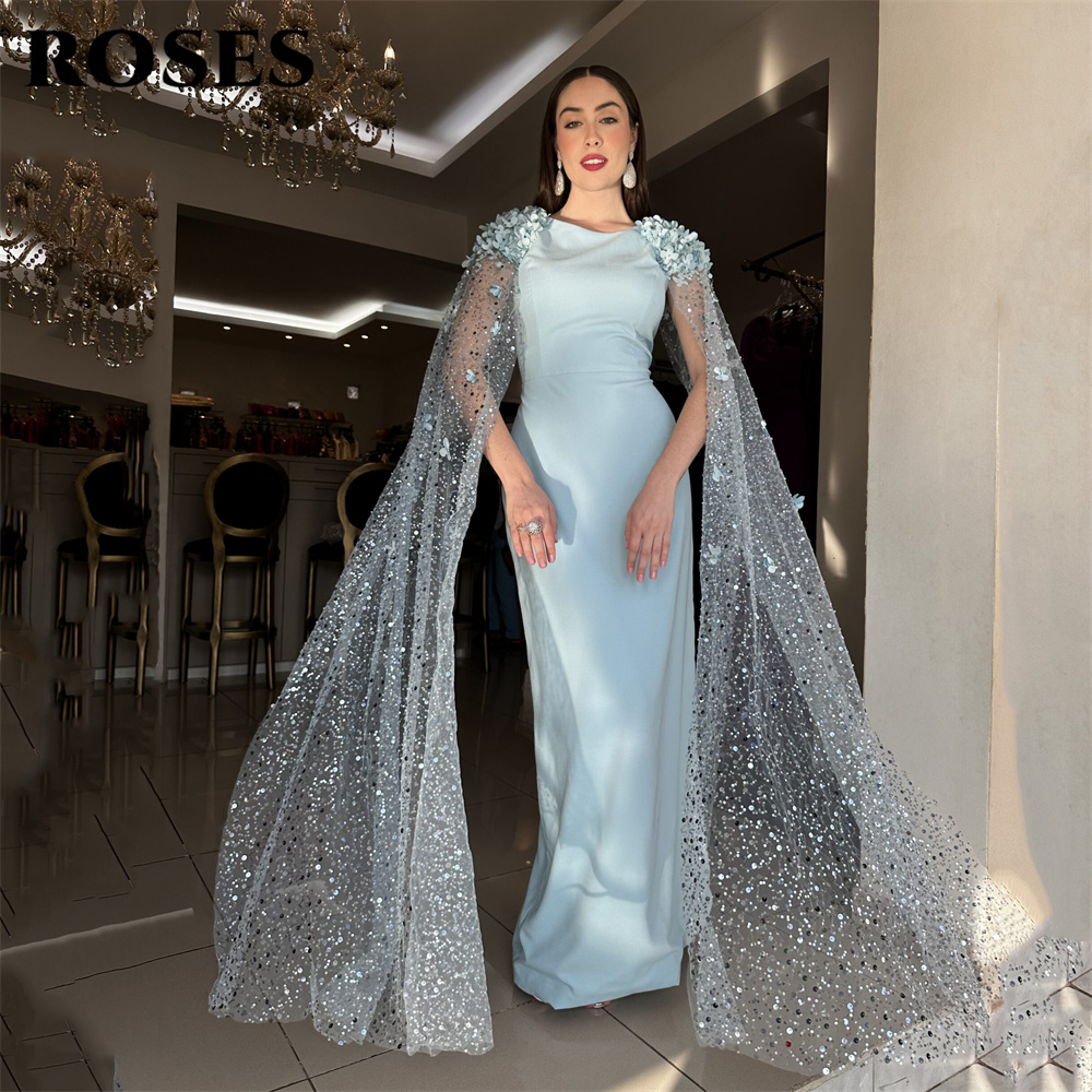 Custom Night Sky - Rosas céu azul sereia vestido de