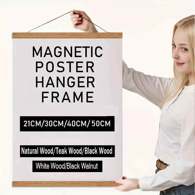 Engraved Wood Frame - Suporte Magnético para Pôsteres de 21,