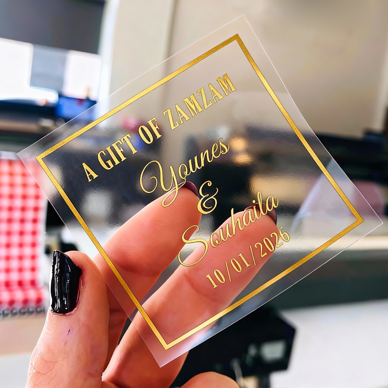 Personalised Candle Label - 50 Adesivos Quadrados Personalizados para Casamento