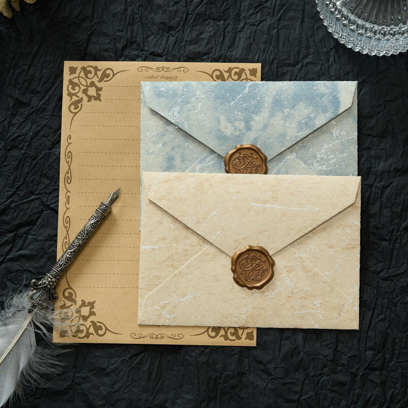 Wax Seal Letter Kit - 5 pçs sombra dourada envelope canal