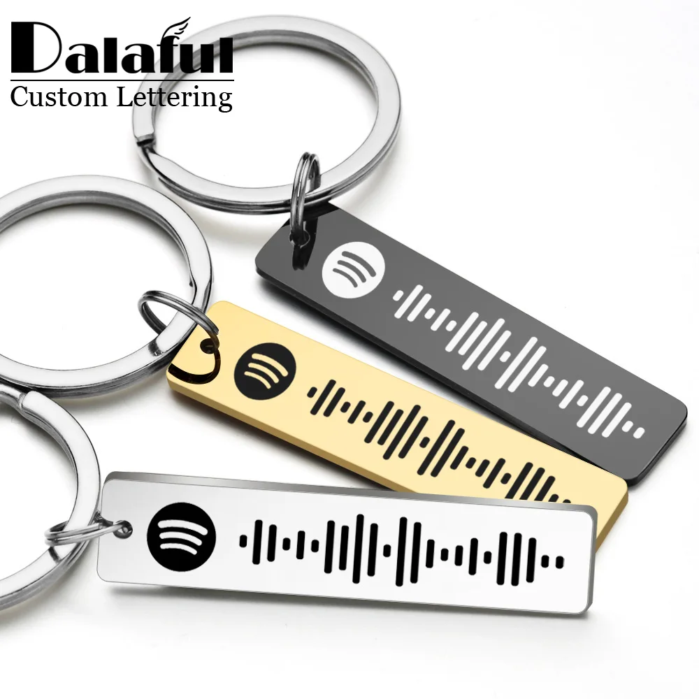 Initial Ring Custom - Chaveiro personalizado com código spotify, nome