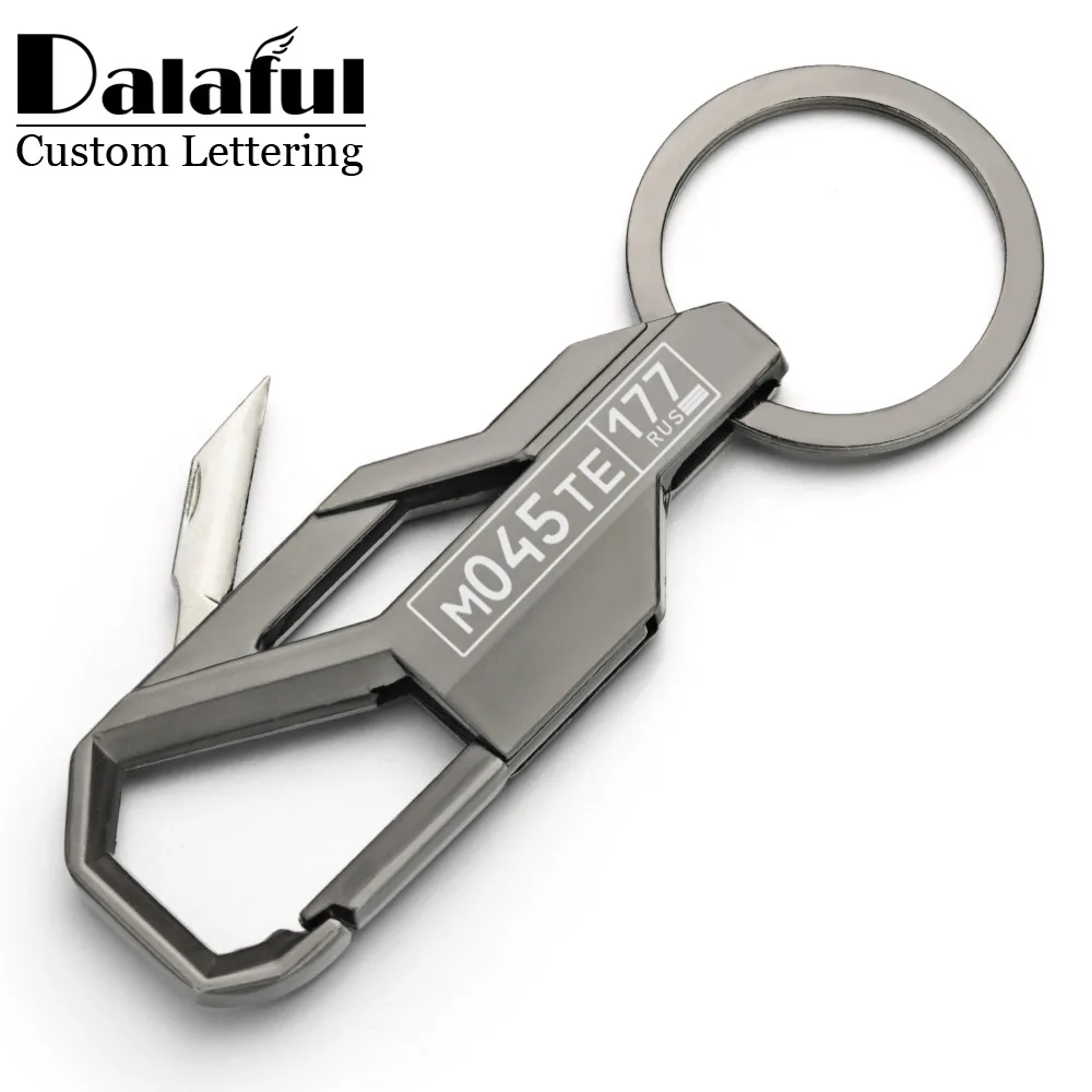 Initial Ring Custom - Mini faca chaveiro dobrável palte nome
