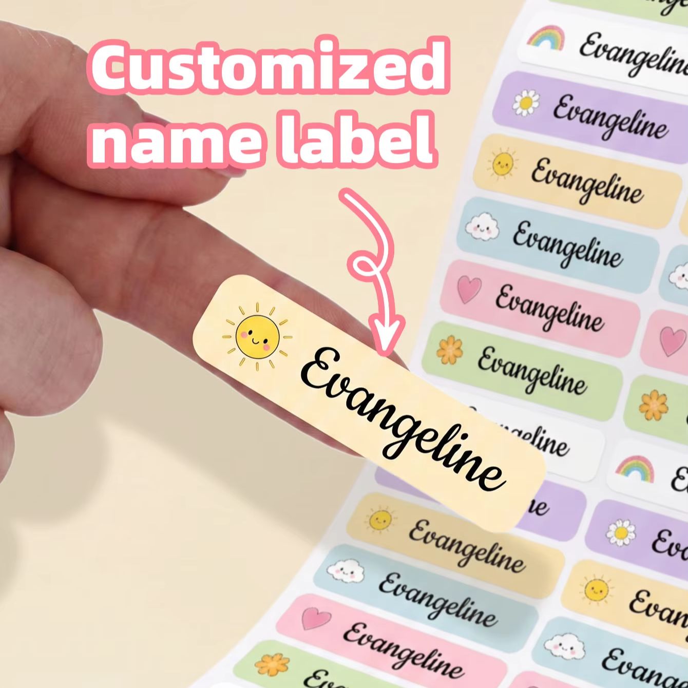 Personalized Name Box - 1-220PCS Adesivos Personalizados com Nome, Etiquetas