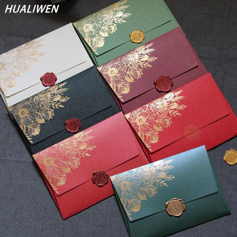 Wax Seal Letter Kit - 10 unidades/pacote envelopes de papel pérola