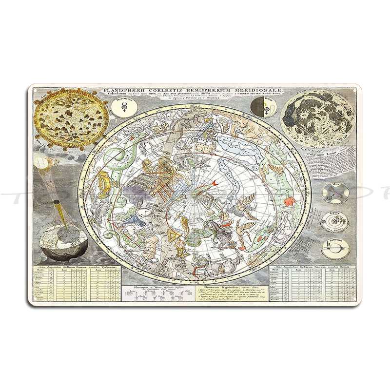 Custom Star Map - Mapa Estelar do Céu Sul, Placa