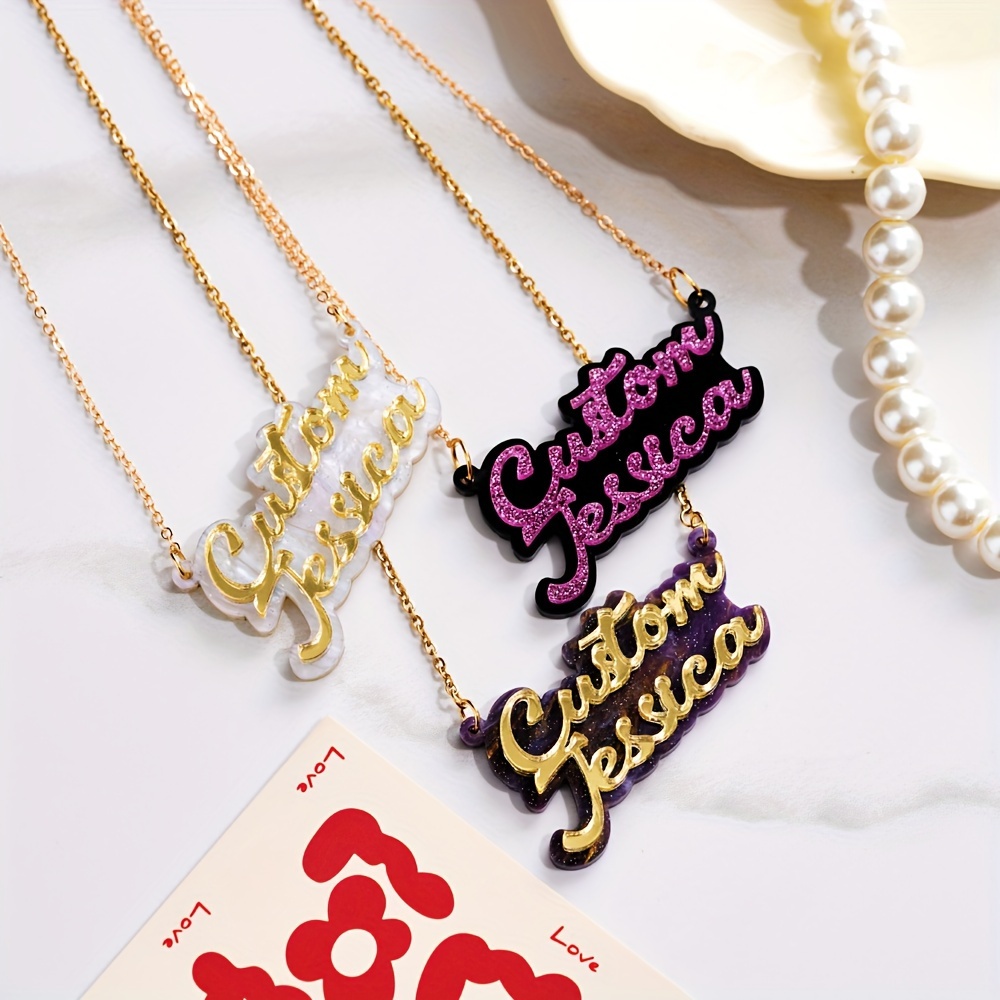 Name Necklace Custom - Colar de nome personalizado em acrílico