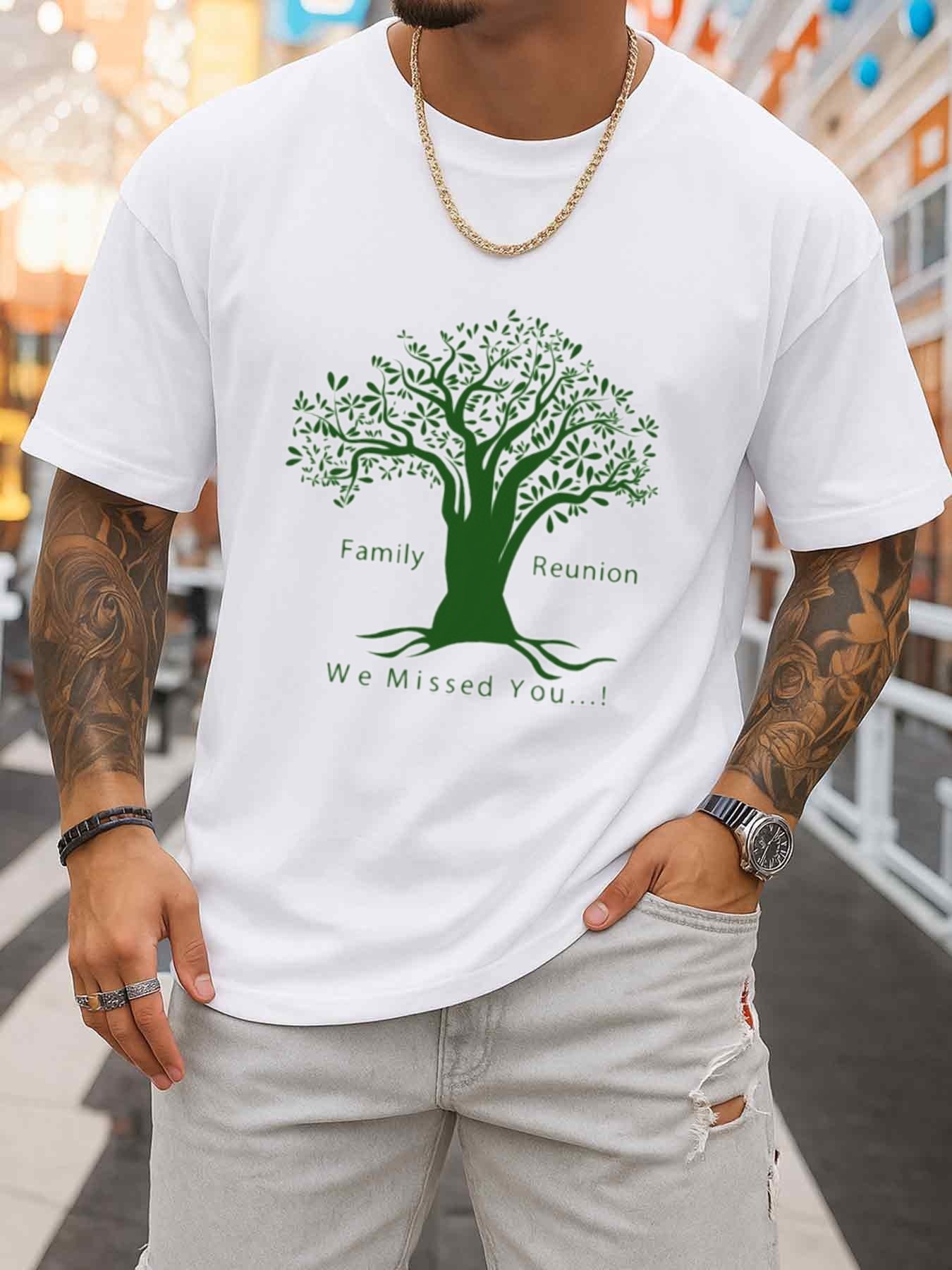 Family Tree Print - Camiseta masculina com estampa de árvore