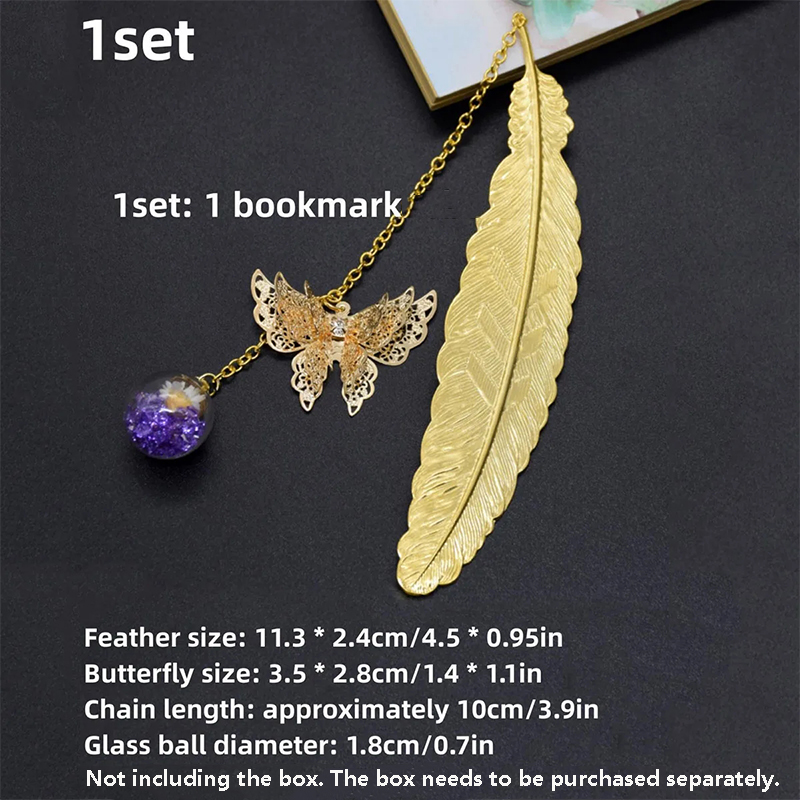 Dried Flower Bookmark - Marcador de Página de Metal Estilo