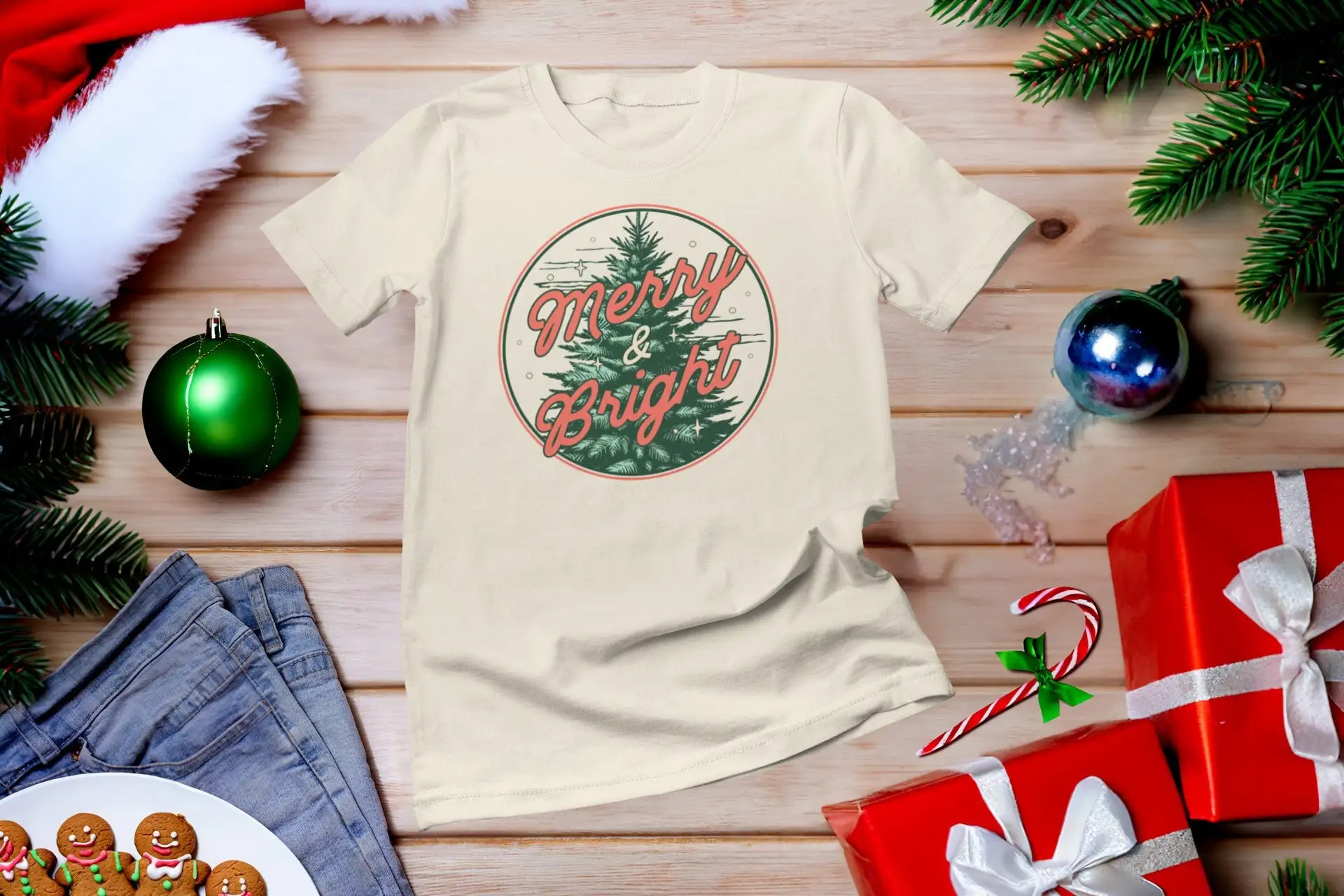 Family Tree Print - Camiseta Merry and Bright com estampa