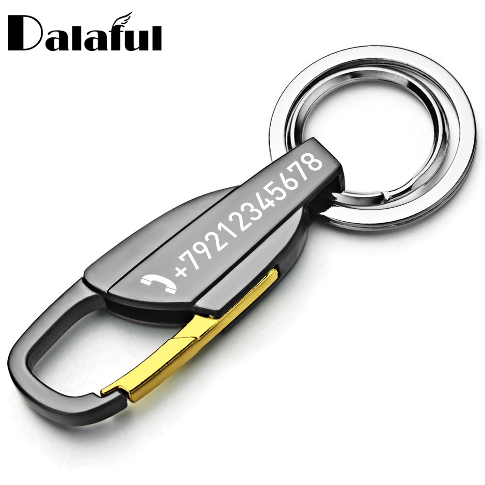Initial Ring Custom - Porta-chaves com letras personalizadas para homens,