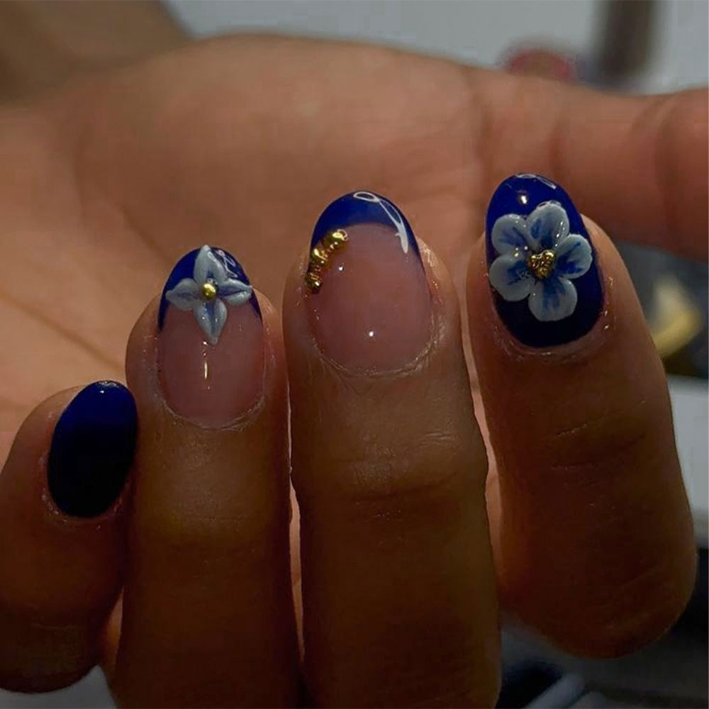 Pressed Flower Art - 24 Adesivos de Unha em Gel