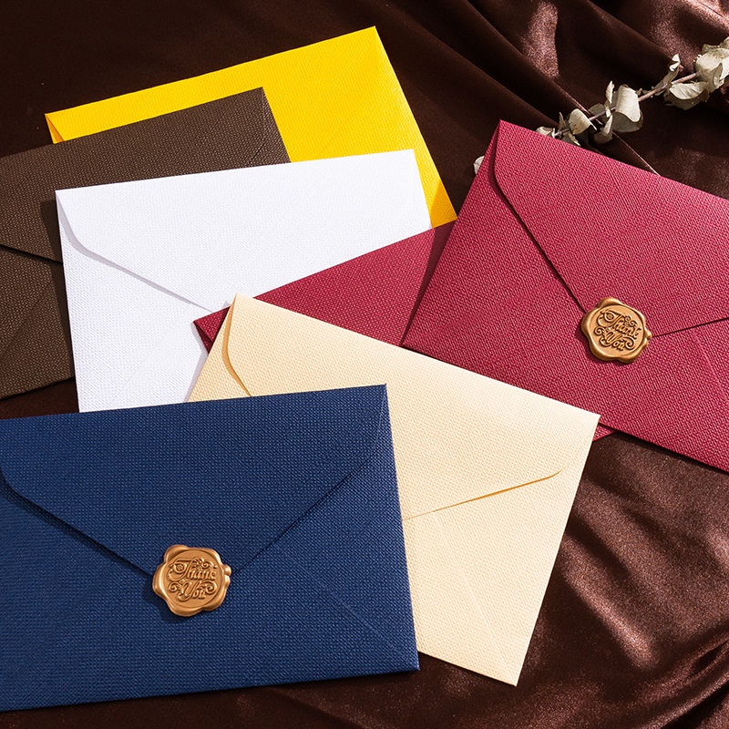 Wax Seal Letter Kit - 5 pçs retro linho padrão envelope