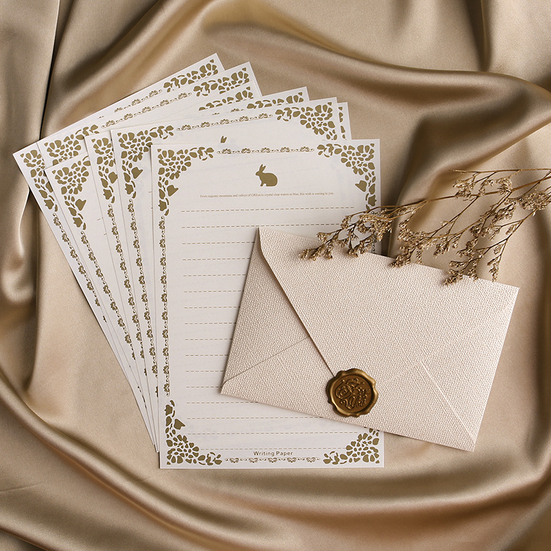 Wax Seal Letter Kit - Conjunto de envelopes de papel marrom