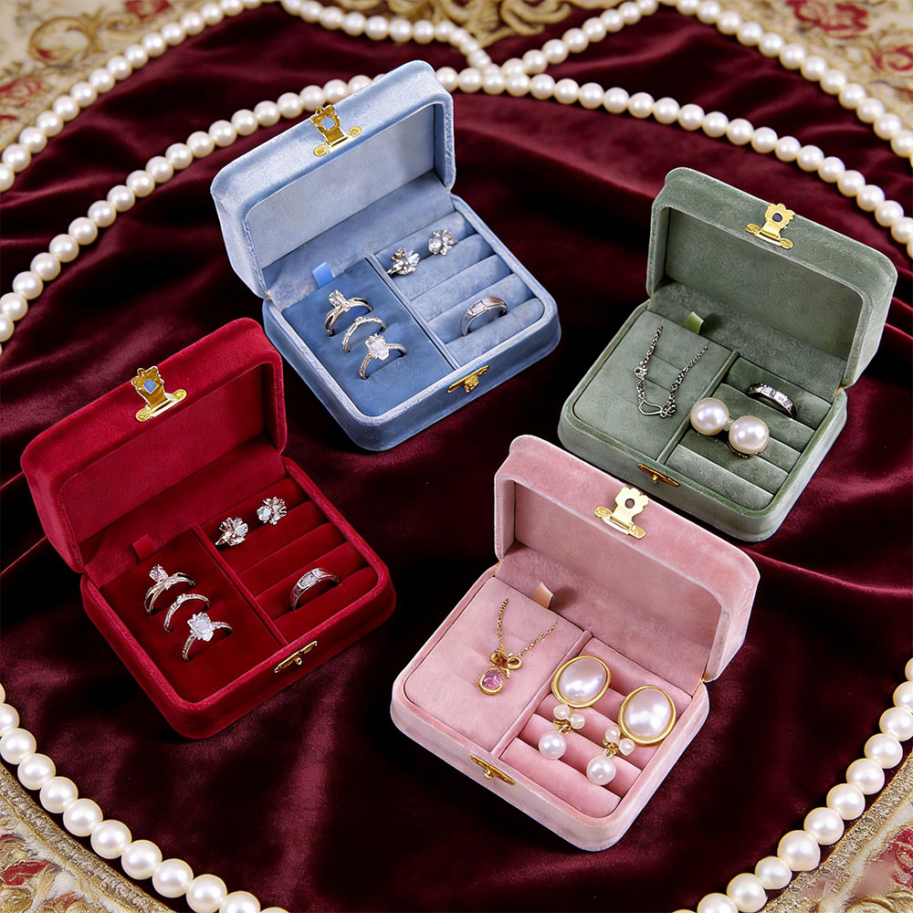 Personalized Name Box - Caixa de joias de veludo personalizada,