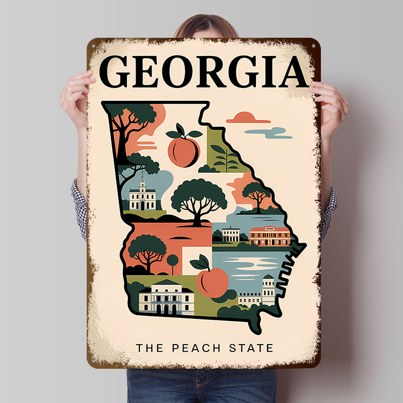 Custom Map Poster - Mapa Ilustrado da Geórgia: O Estado