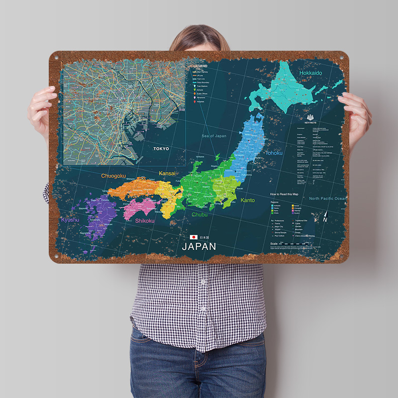 Custom Map Poster - Mapa do japão e de tóquio