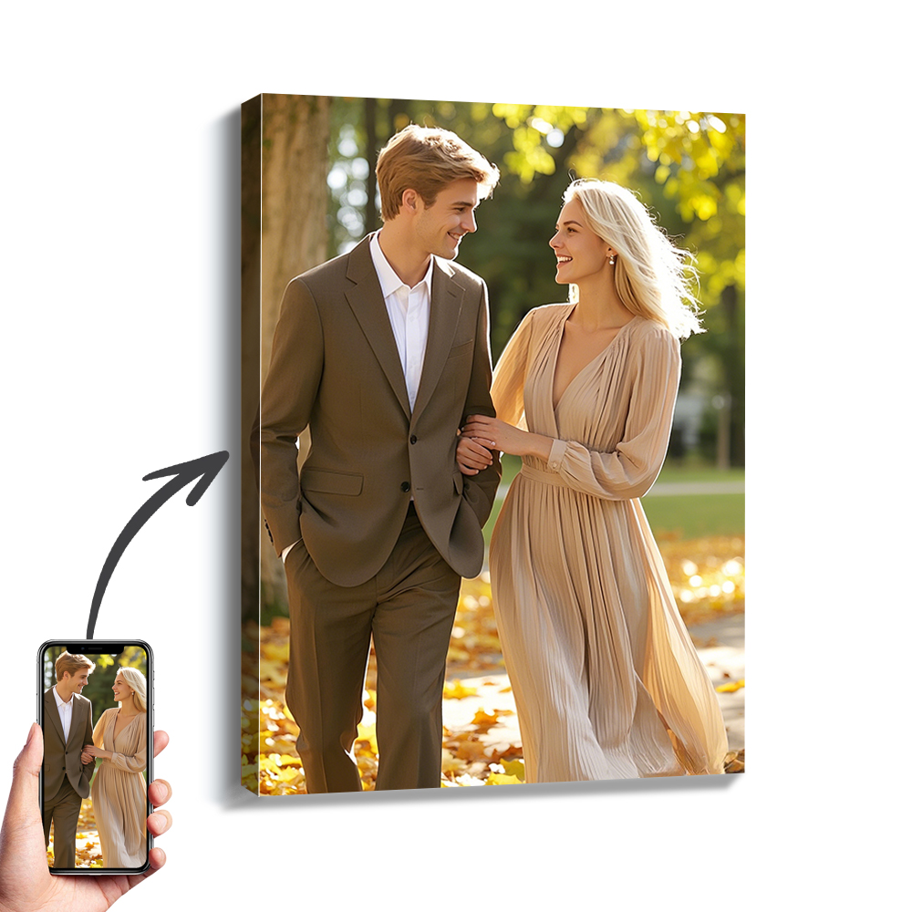 Engraved Wood Frame - 1 peça de fotos personalizadas com