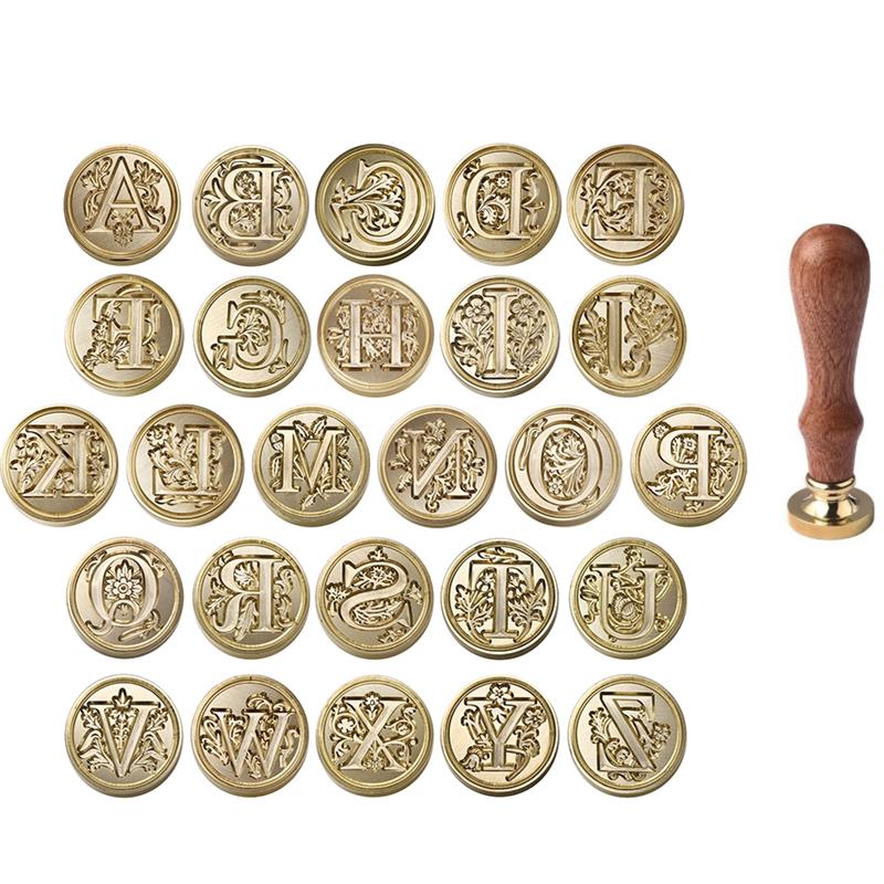 Wax Seal Letter Kit - A-Z vintage selado cabeça de carimbo