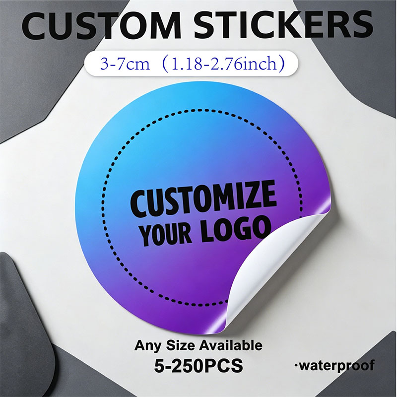 Personalized Name Box - Adesivos Redondos Personalizados com Logotipo, Etiquetas