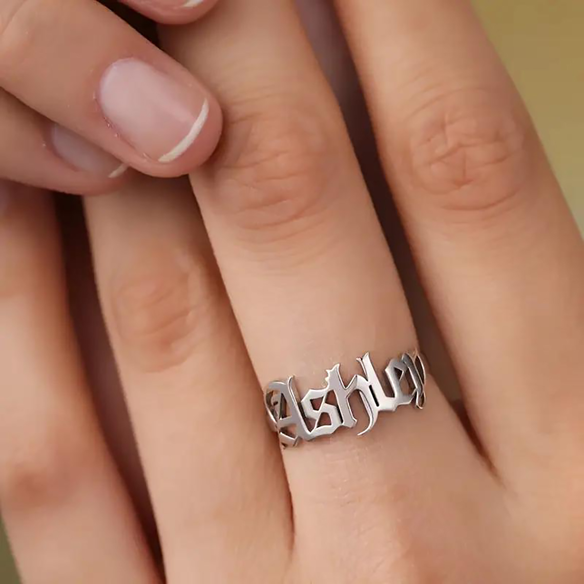 Initial Ring Custom - Anel de ouro personalizado feminino anéis