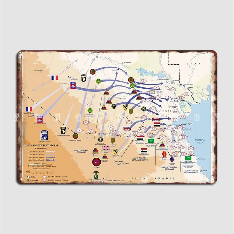 Custom Map Poster - Operação tempestades do deserto mapa à