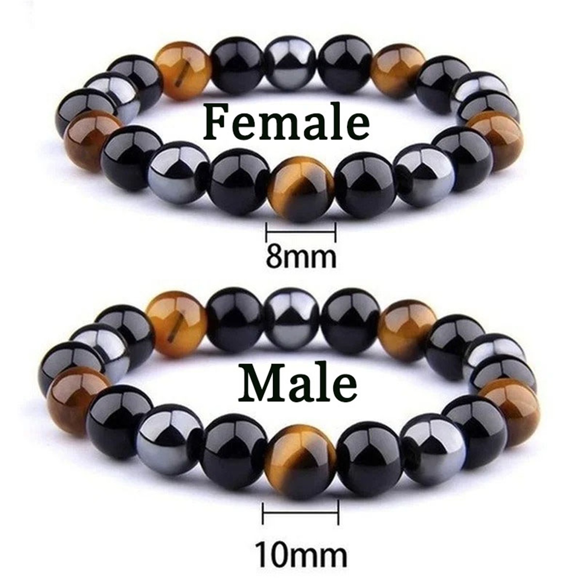 Coordinates Bracelet - Pulseiras Masculinas de Hematita Magnética, Olho