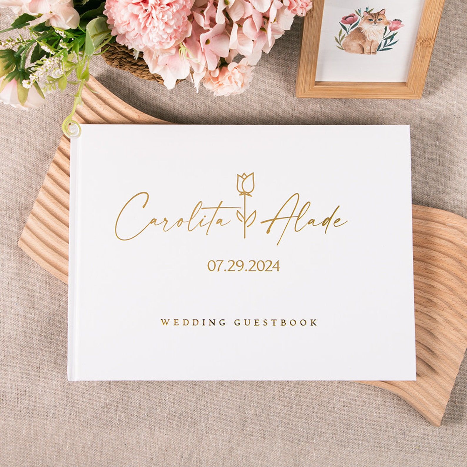 Custom Photo Book - Livro de visitas personalizado para casamento,