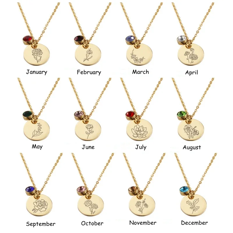Acessórios para casamento, pin - Birth Flower Necklace avaliação e preço
