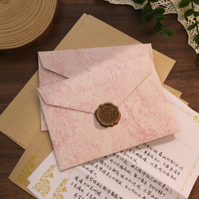 5 pçs sombra dourada envelope  - Wax Seal Letter Kit avaliação e preço