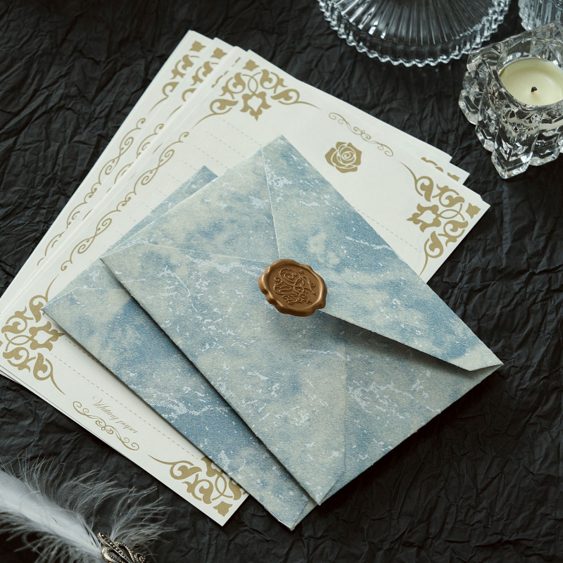5 pçs sombra dourada envelope  - Wax Seal Letter Kit avaliação e preço