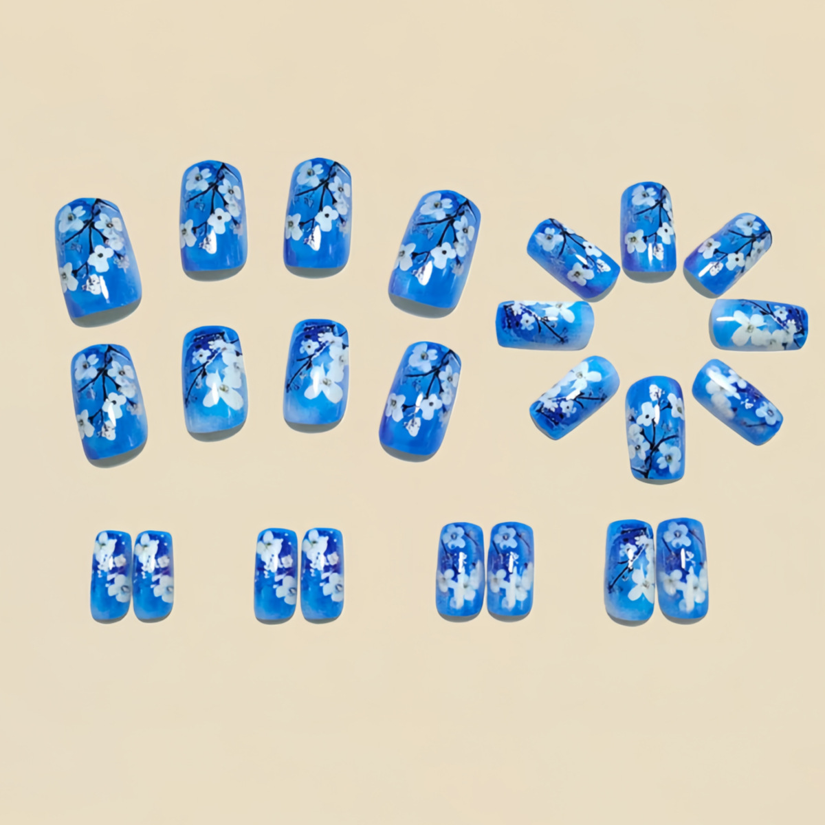Unhas falsas médias para mulhe - Pressed Flower Art avaliação e preço