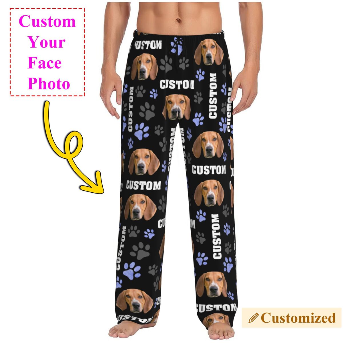 Calça de pijama masculina com  - Pet Portrait Custom avaliação e preço