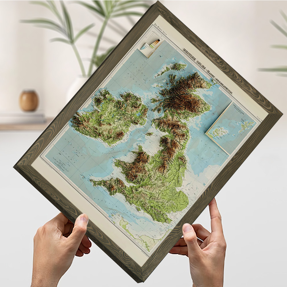 Mapa em relevo 3D das Ilhas Br - Custom Map Poster avaliação e preço
