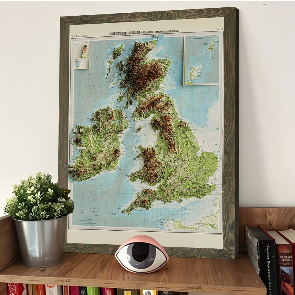 Mapa em relevo 3D das Ilhas Br - Custom Map Poster avaliação e preço