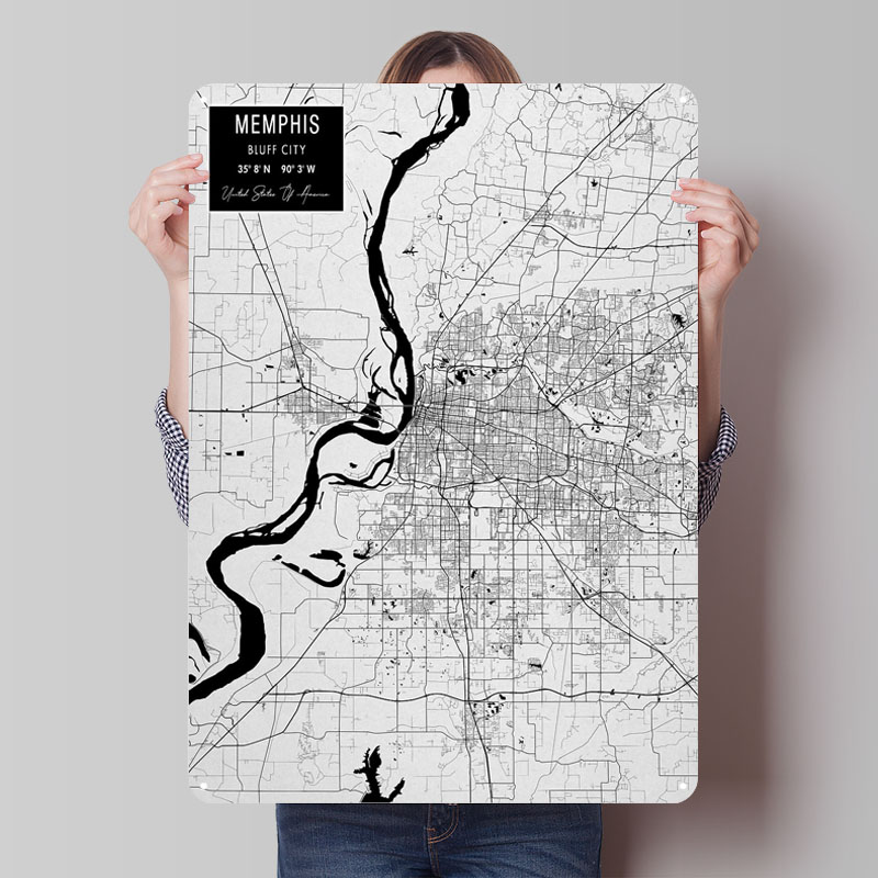 Memphis tn eua flandres sinais - Custom Map Poster avaliação e preço