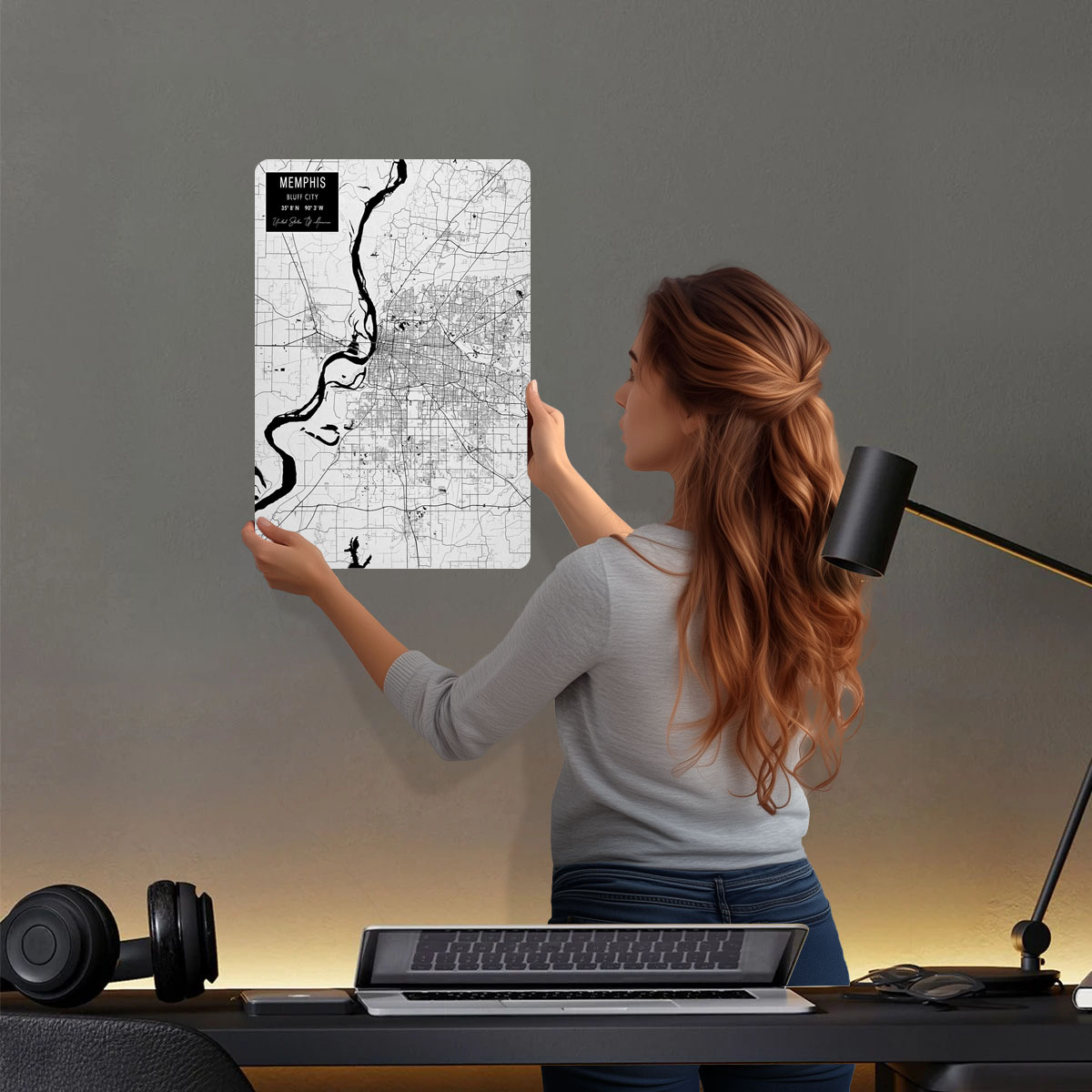 Memphis tn eua flandres sinais - Custom Map Poster avaliação e preço