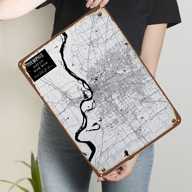 Memphis tn eua flandres sinais - Custom Map Poster avaliação e preço