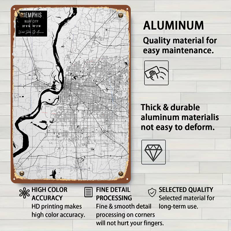 Memphis tn eua flandres sinais - Custom Map Poster avaliação e preço