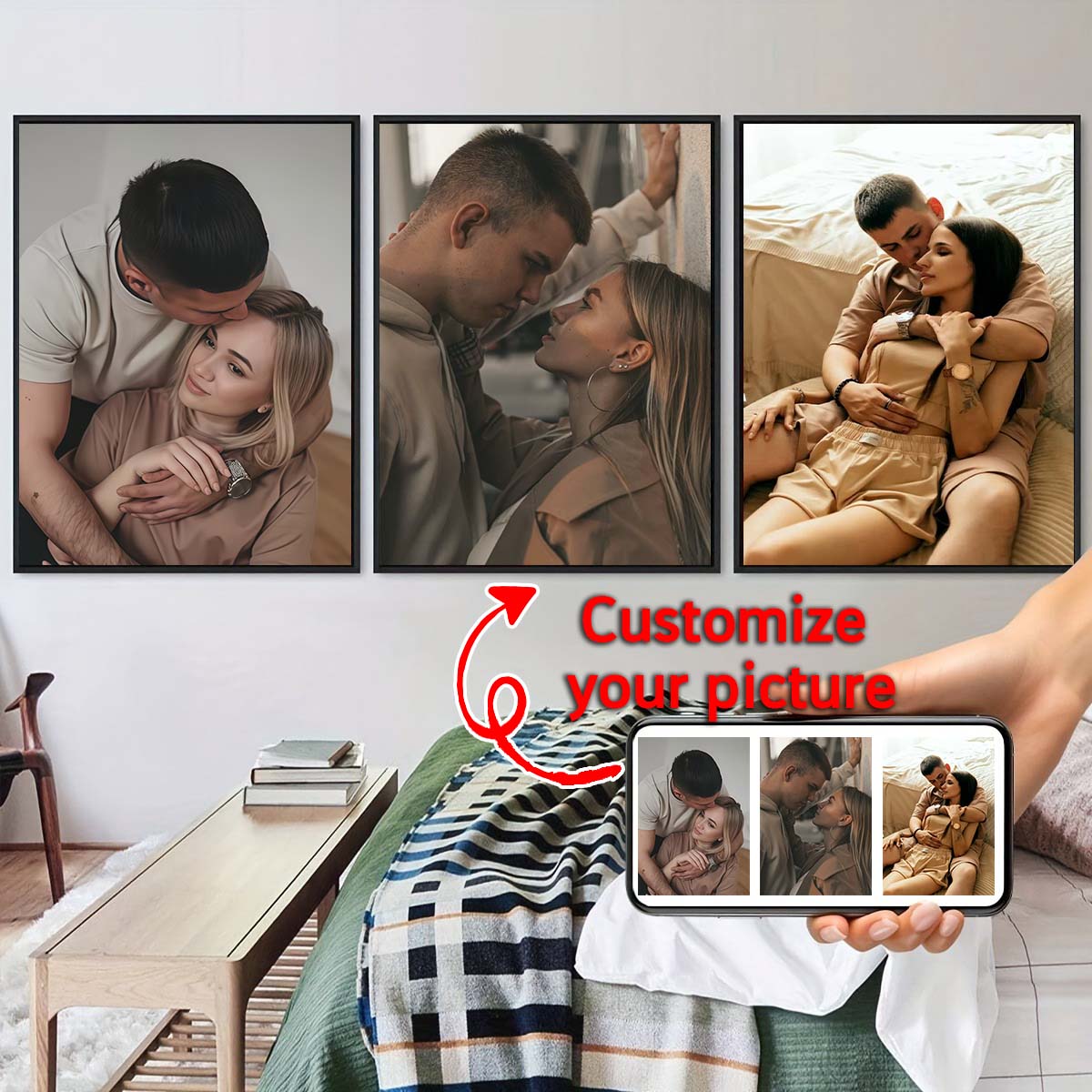 Triptíquico - Pintura a óleo e - Engraved Wood Frame avaliação e preço