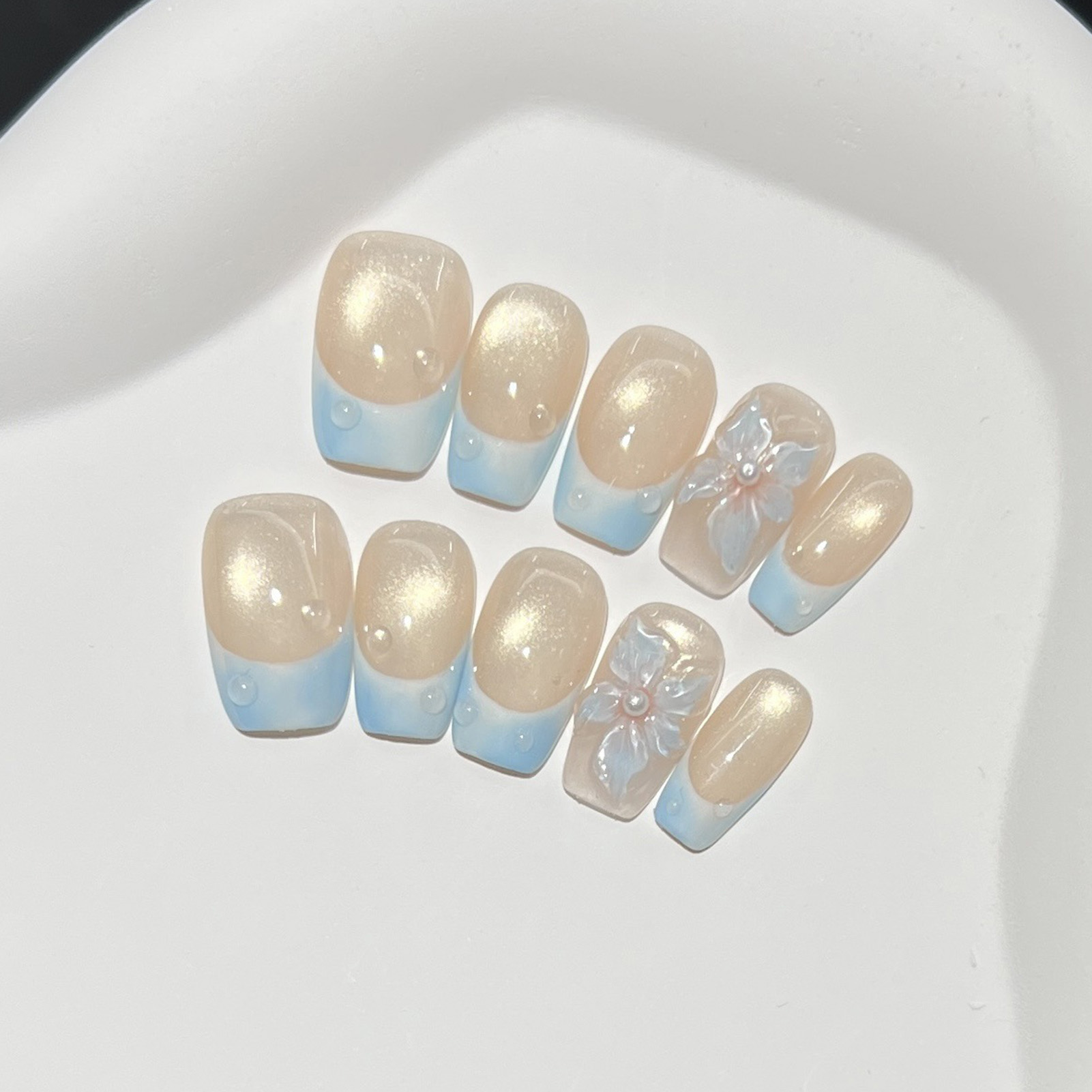10 peças de unhas postiças cur - Pressed Flower Art avaliação e preço