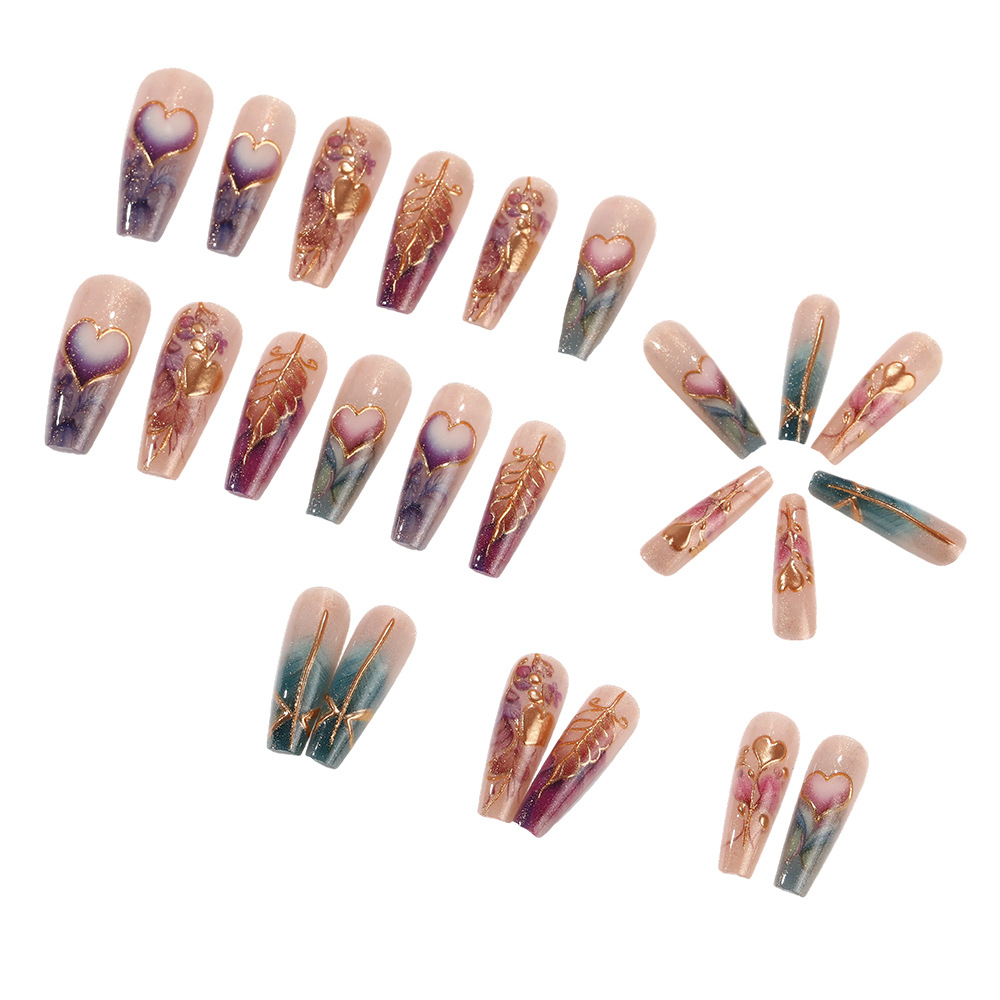 24 pçs/set 3D unhas falsas par - Pressed Flower Art avaliação e preço