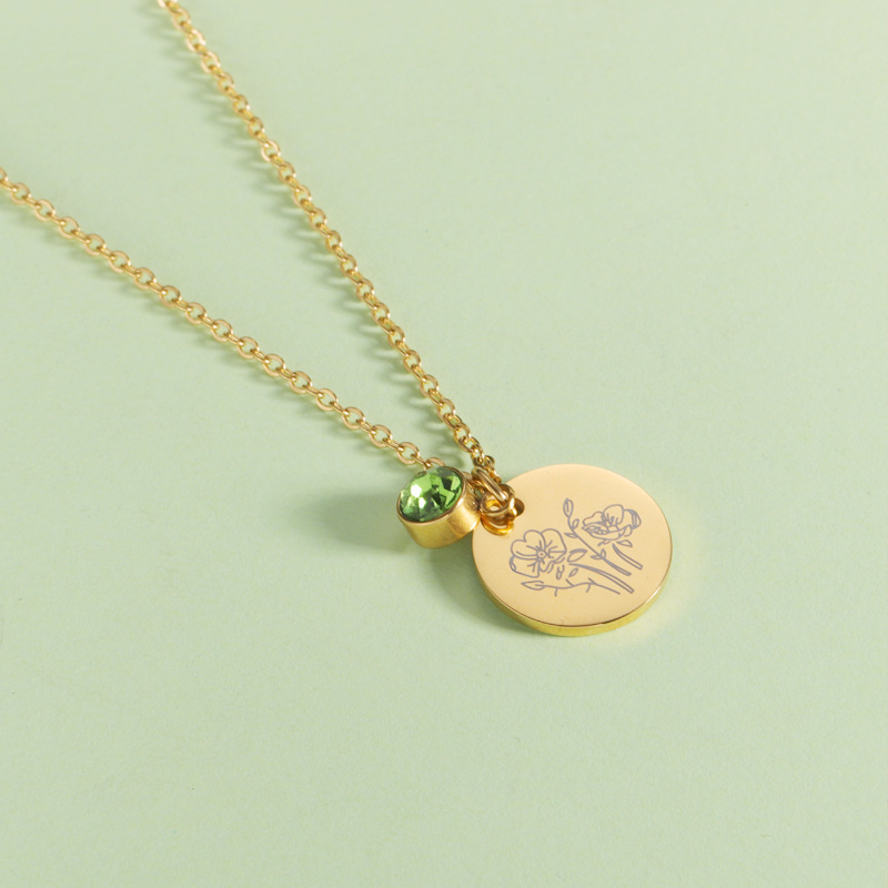 Cristal birthstone colar para  - Birth Flower Necklace avaliação e preço