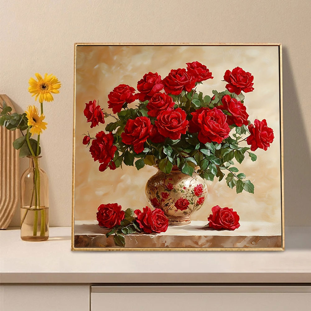Rosa pintura diamante quadrado - Photo Mosaic Print avaliação e preço