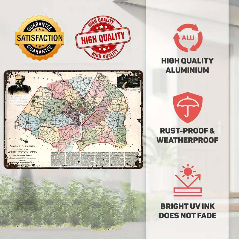 Mapa de Washington D.C. - Pôst - Custom Map Poster avaliação e preço