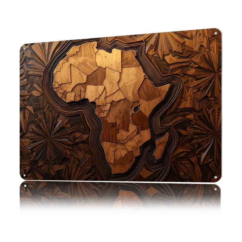 Mapa da África escultura em ma - Custom Map Poster avaliação e preço