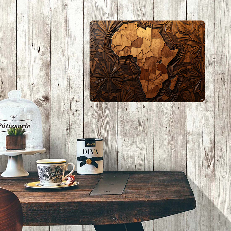 Mapa da África escultura em ma - Custom Map Poster avaliação e preço