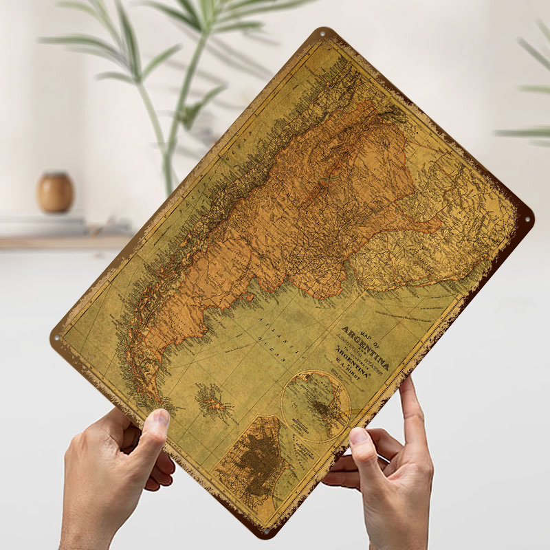 Mapa Vintage da Argentina em P - Custom Map Poster avaliação e preço