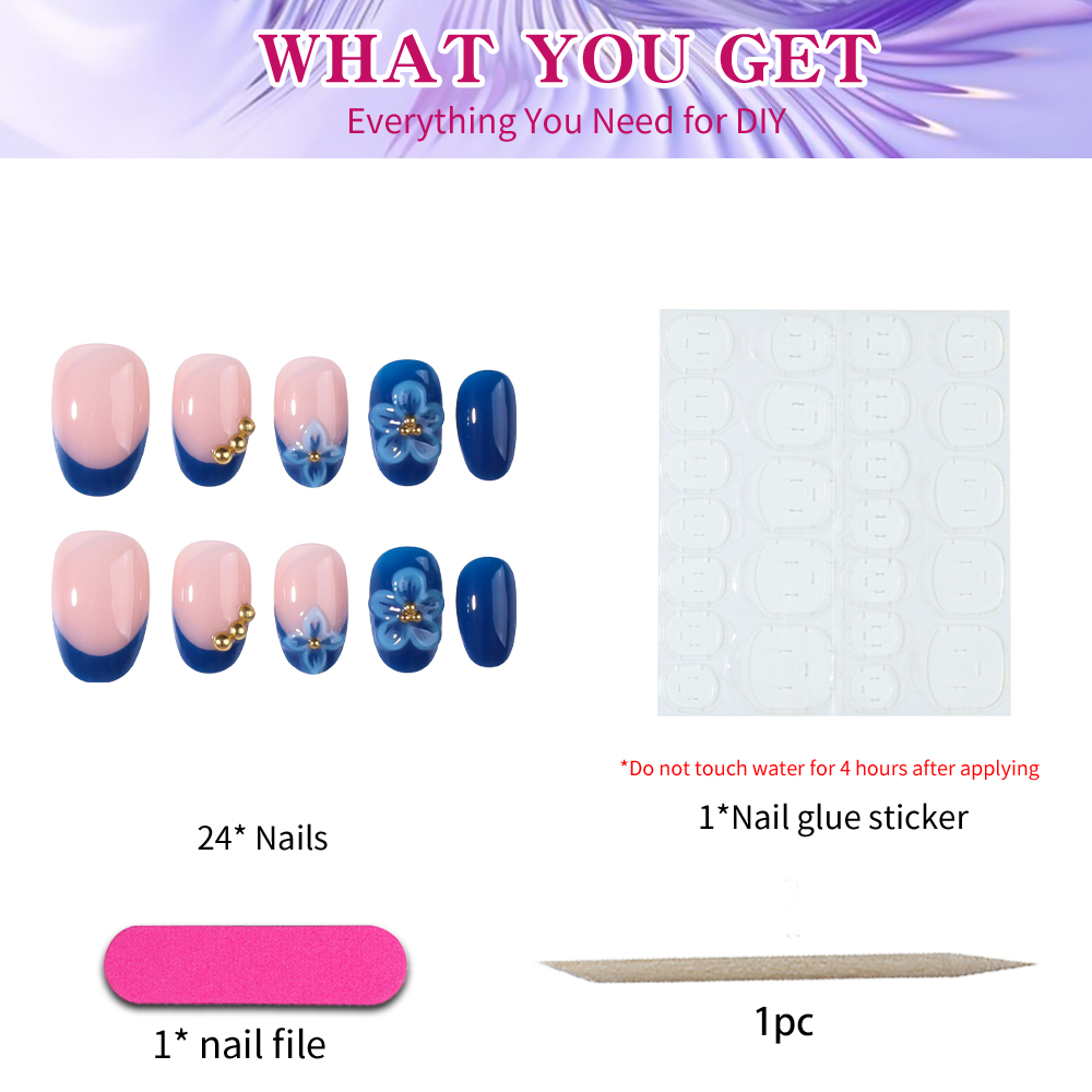 24 Adesivos de Unha em Gel 3D  - Pressed Flower Art avaliação e preço